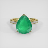 5.39 Ct. Emerald Ring, 18K Yellow Gold 1