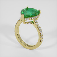 5.39 Ct. Emerald Ring, 18K Yellow Gold 2