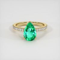 1.69 Ct. Emerald Ring, 18K Yellow Gold 1