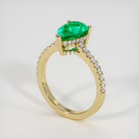 1.69 Ct. Emerald Ring, 18K Yellow Gold 2