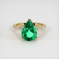 3.07 Ct. Emerald Ring, 18K Yellow Gold 1