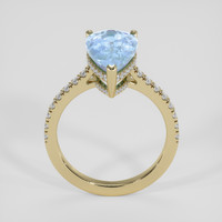 3.35 Ct. Blue Aquamarine Ring, 18K Yellow Gold 3