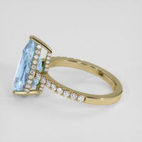 3.35 Ct. Blue Aquamarine Ring, 18K Yellow Gold 4