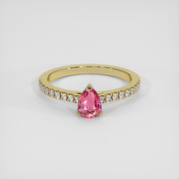 1.08 Ct. Padparadscha Sapphire Ring, 18K Yellow Gold 1