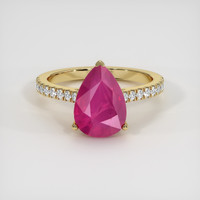 3.57 Ct. Ruby Ring, 18K Yellow Gold 1