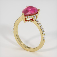 3.57 Ct. Ruby Ring, 18K Yellow Gold 2