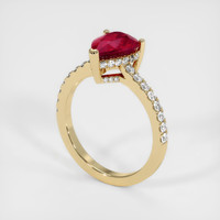 2.03 Ct. Ruby Ring, 18K Yellow Gold 2