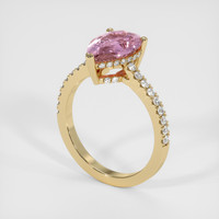3.00 Ct. Pink Sapphire Ring, 18K Yellow Gold 2