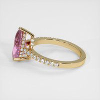 3.00 Ct. Pink Sapphire Ring, 18K Yellow Gold 4