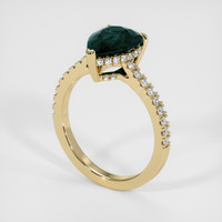 2.49 Ct. Bluish Green Sapphire Ring, 18K Yellow Gold 2