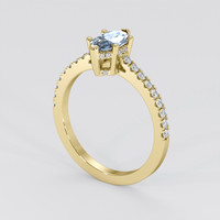 0.97 Ct. Blue Sapphire Ring, 18K Yellow Gold 2