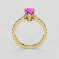 1.48 Ct. Purplish Pink Sapphire Ring, 18K Yellow Gold 3