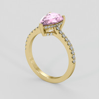 4.11 Ct. Purplish Pink Sapphire Ring, 18K Yellow Gold 2