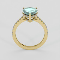 2.44 Ct. Bluish Green Sapphire Ring, 18K Yellow Gold 3