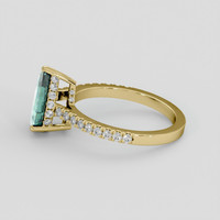 2.44 Ct. Bluish Green Sapphire Ring, 18K Yellow Gold 4