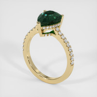 3.27 Ct. Bluish Green Sapphire Ring, 18K Yellow Gold 2