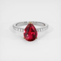 2.04 Ct. Ruby Ring, 14K Yellow & White 1