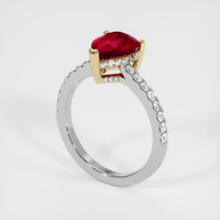 2.04 Ct. Ruby Ring, 14K Yellow & White 2