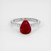 2.07 Ct. Ruby Ring, 14K Yellow & White 1