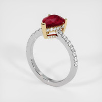 2.07 Ct. Ruby Ring, 14K Yellow & White 2