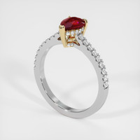 1.01 Ct. Ruby Ring, 18K Yellow & White 2