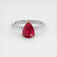 2.03 Ct. Ruby Ring, 18K Yellow & White 1