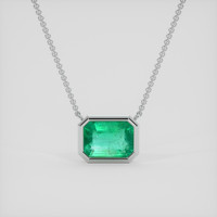 1.50 Ct. Emerald Necklace, Platinum 950 1