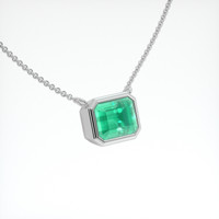 1.70 Ct. Emerald Necklace, Platinum 950 2