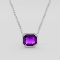 2.62 Ct. Purple Sapphire Necklace, Platinum 950 1