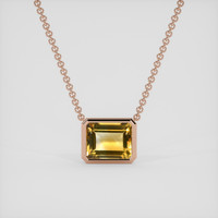 5.24 Ct. Orangish Yellow Citrine Necklace, 14K Rose Gold 1