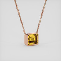 5.24 Ct. Orangish Yellow Citrine Necklace, 14K Rose Gold 2