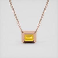 5.24 Ct. Orangish Yellow Citrine Necklace, 14K Rose Gold 4