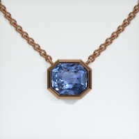 2.14 Ct. Sapphire Necklace, 14K Rose Gold 1
