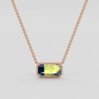 3.93 Ct. Bi Color / Parti Sapphire Necklace, 14K Rose Gold 1