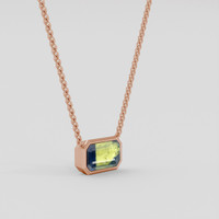 3.93 Ct. Bi Color / Parti Sapphire Necklace, 14K Rose Gold 2