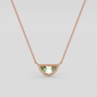 0.47 Ct. Yellowish Green Sapphire Necklace, 14K Rose Gold 1