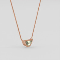 0.47 Ct. Yellowish Green Sapphire Necklace, 14K Rose Gold 2