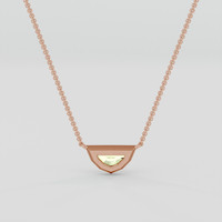 0.47 Ct. Yellowish Green Sapphire Necklace, 14K Rose Gold 4