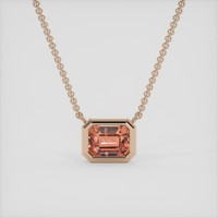 0.97 Ct. Padparadscha Sapphire Necklace, 14K Rose Gold 1