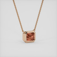 0.97 Ct. Padparadscha Sapphire Necklace, 14K Rose Gold 2