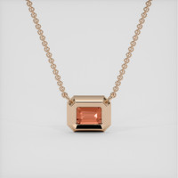 0.97 Ct. Padparadscha Sapphire Necklace, 14K Rose Gold 4