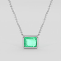 0.83 Ct. Emerald Necklace, Silver 1