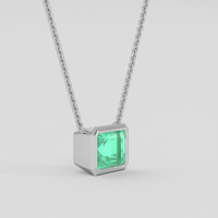 0.83 Ct. Emerald Necklace, Silver 2