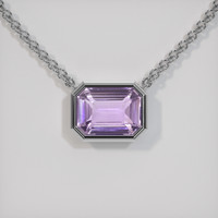 3.13 Ct. Violet Sapphire Necklace, 14K White Gold 1