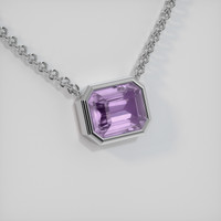 3.13 Ct. Violet Sapphire Necklace, 14K White Gold 2