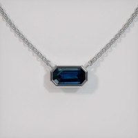 0.88 Ct. Sapphire Necklace, 14K White Gold 1