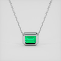 1.50 Ct. Emerald Necklace, 18K White Gold 4