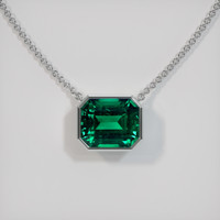 9.21 Ct. Emerald Necklace, 18K White Gold 1