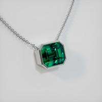 9.21 Ct. Emerald Necklace, 18K White Gold 2