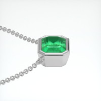 1.17 Ct. Emerald Necklace, 18K White Gold 3